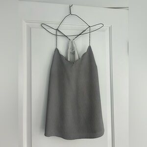 J Crew Black & White Striped Racerback Lined Cami